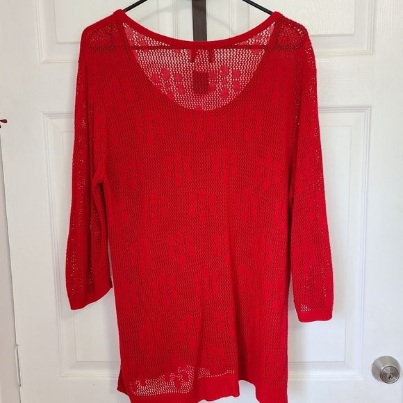 (1345) Caren Sport Woman's Swim Suit Cover-up, Size: 2x Color: Red - Picture 11 of 15